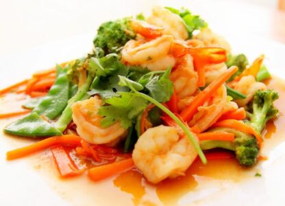 Prawn and Asparagus Lettuce Wraps with Hoisin Sauce