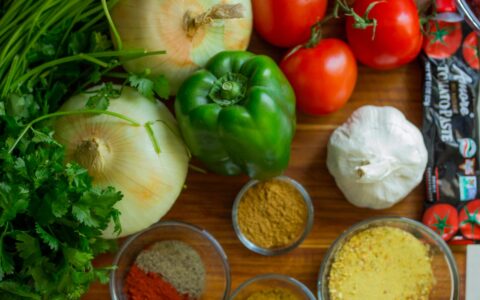 fresh ingredients spread out